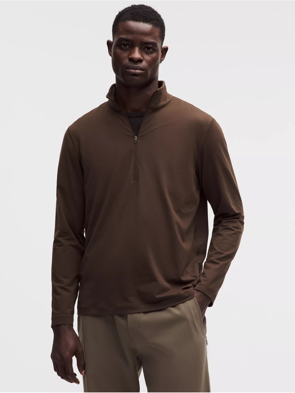 Men's Large Soft Jersey Half Zip Pullover